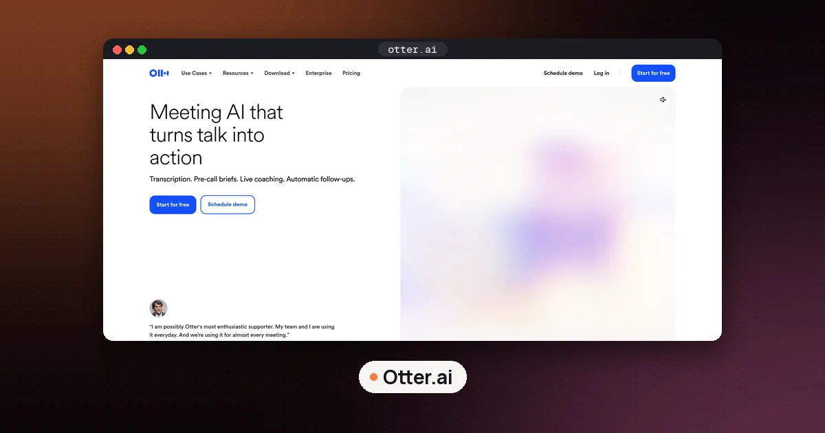 Screenshots of Otter.ai