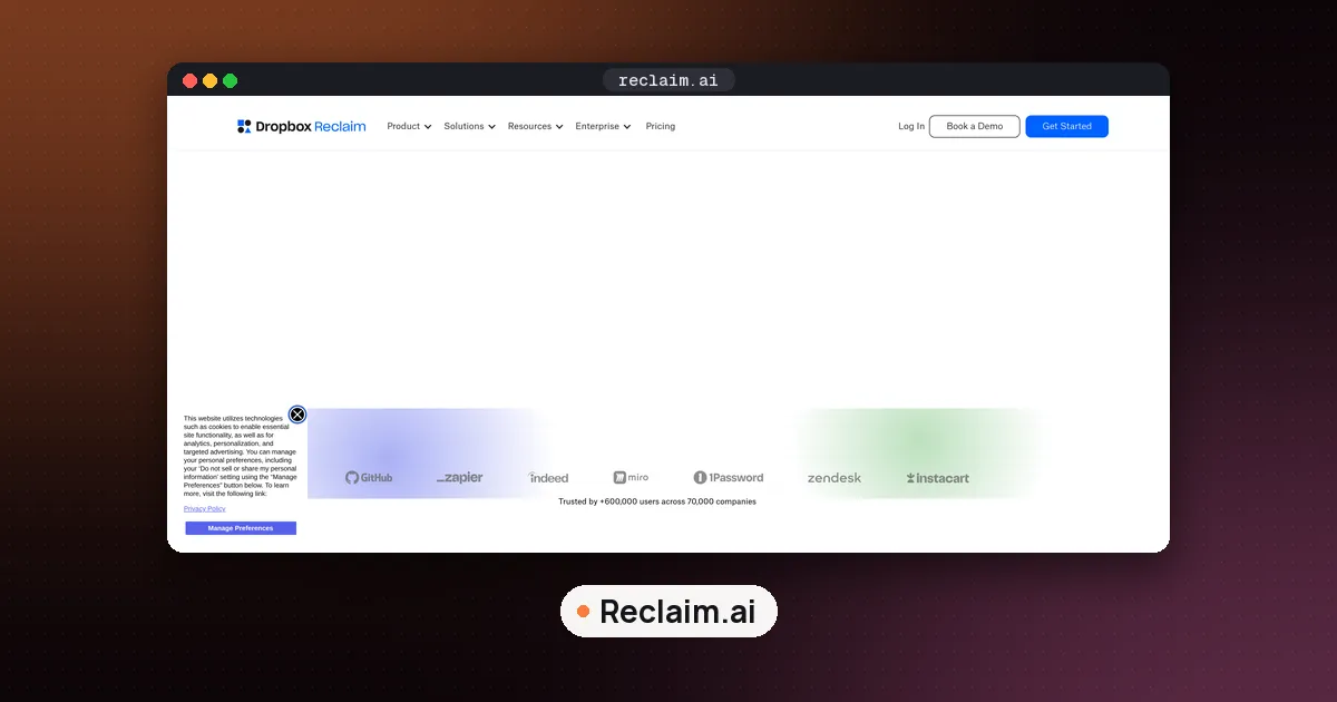 Screenshots of Reclaim.ai