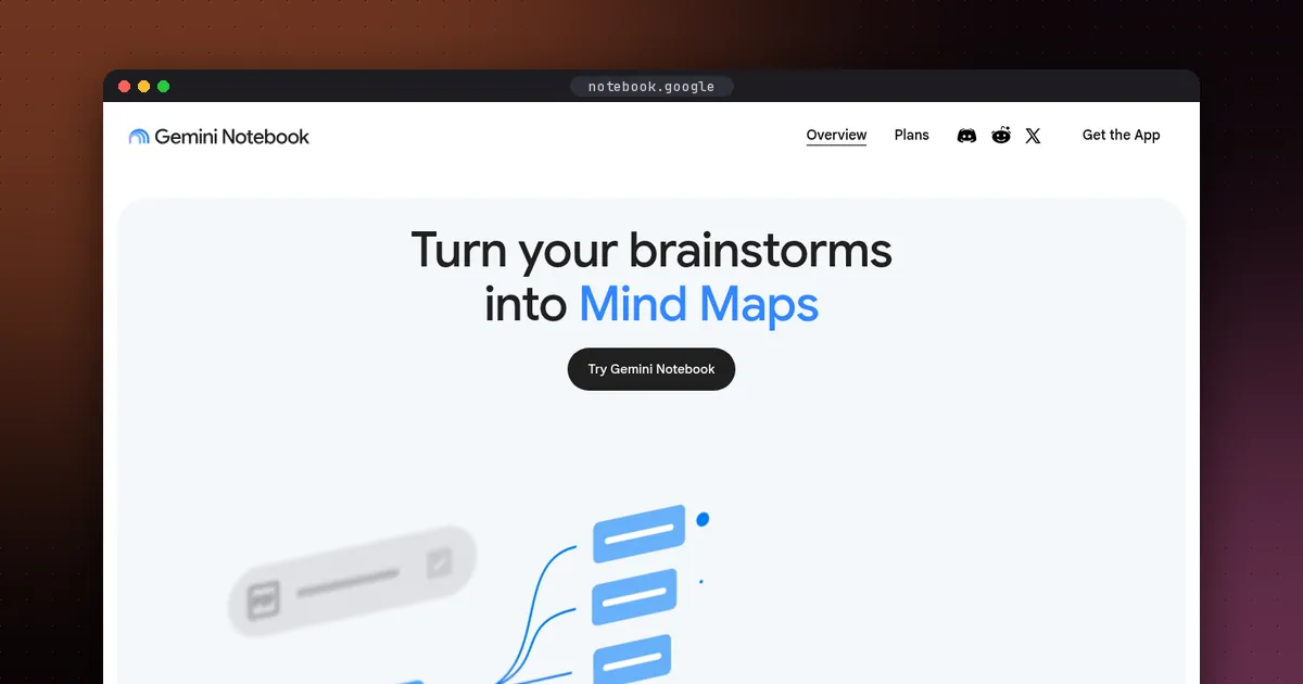 Screenshot of the Gemini Notebook website